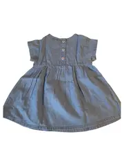 Vorschaubild 2 von Jeanskleid Mädchen Gr. 68 Blau Blumenmuster Baumwolle Sommerkleid