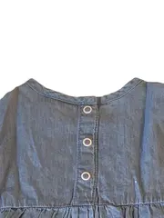 Vorschaubild 4 von Jeanskleid Mädchen Gr. 68 Blau Blumenmuster Baumwolle Sommerkleid