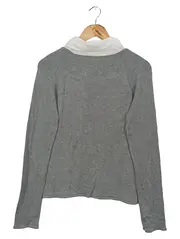 Vorschaubild 2 von Damen Pullover Gr. 38/M Grau V-Ausschnitt Business Casual