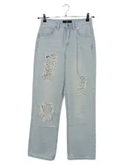 Vorschaubild 1 von Damen Destroyed Jeans Gr. 38 (UK 10) Blau Casual Ripped Denim Hose