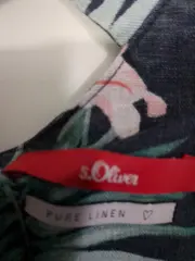 Vorschaubild 3 von Damen Freizeitkleid Gr. 42/XL Leinen Mehrfarbig Blumenmuster Casual