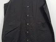 Vorschaubild 2 von Damen Latzkleid Gr. 40/L Schwarz Baumwolle Leinen