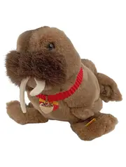 Vorschaubild 1 von 047251 Walross Kuscheltier Braun 13 cm Plüschtier Knopf im Ohr