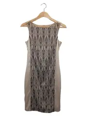 Vorschaubild 1 von Damen Etuikleid Gr. 38/M Beige Grafisch Business Elegant