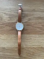 Vorschaubild 2 von Jacqueline Damenuhr Lederarmband Braun Klassisch Alltag Damen 24cm