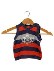 Vorschaubild 1 von Kinder Pullunder Gr. 74 Mehrfarbig Gestreift Preppy Casual