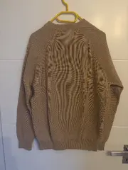 Vorschaubild 2 von Herren Strickpullover Pullover Beige Größe L Baumwolle Basic
