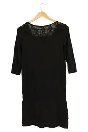 Vorschaubild 2 von Damen Freizeitkleid Gr. 38/M Schwarz Casual Elegant Baumwolle