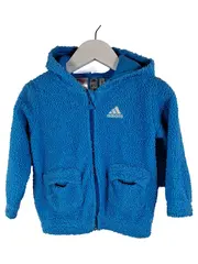 Vorschaubild 1 von Kinder Fleecejacke Teddy Kapuze Blau Gr. 86 Sportlich