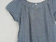 Vorschaubild 3 von Damen Bluse Gr. 38/M Blau Casual Grafisches Muster Baumwolle