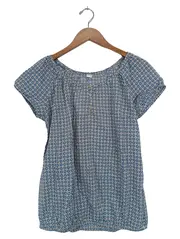 Vorschaubild 1 von Damen Bluse Gr. 38/M Blau Casual Grafisches Muster Baumwolle