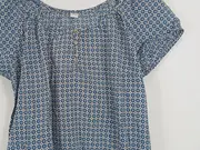 Vorschaubild 4 von Damen Bluse Gr. 38/M Blau Casual Grafisches Muster Baumwolle