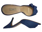 Vorschaubild 3 von Sandaletten Schleife Elegant Blau Damen Gr. 37 Slip-On 8cm Absatz