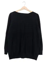 Vorschaubild 1 von Damen Pullover Gr. 44 Schwarz Langarm Basic Viskose