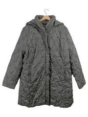 Vorschaubild 1 von Damen Steppmantel Gr. 46 Grau Kapuze Winterjacke Gesteppt