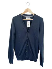 Vorschaubild 1 von PIER ONE Herren Strickjacke Cardigan Gr. 48/M Blau Casual Basic V-Ausschnitt