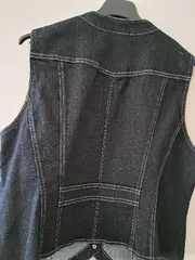 Vorschaubild 2 von Damen Anzugweste Blau Gr. 46 Baumwolle Casual Freizeit Uni