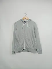 Vorschaubild 2 von Damen Sweatjacke Kapuze Grau L Sport Freizeit Baumwolle Polyester