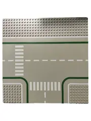 Vorschaubild 1 von Grundplatte Straße T-Kreuzung Grau 32x32 Noppen Baseplate