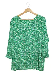 Vorschaubild 1 von Essentials Damen Bluse Blumenmuster Gr. 44/46 Grün Viskose
