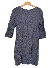 Vorschaubild 3 von Damen Businesskleid Gr. 34 Blau Hahnentritt 3/4-Arm Minikleid