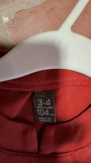 Vorschaubild 2 von Kinder Mädchen Kleid Gr. 104 Rot Casual Freizeitkleid