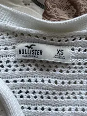 Vorschaubild 2 von Damen Strickjacke Cropped Lochmuster Weiß Gr. XS