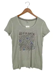 Vorschaubild 1 von Taifun Damen T-Shirt Oliv mit 'SET IT FREE' Print Gr. 40 Casual