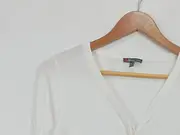 Vorschaubild 3 von Strickjacke Damen Gr. 36/S Weiß Viskose Polyamid Basic Cardigan