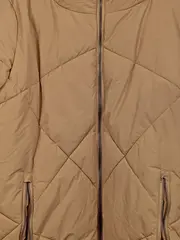 Vorschaubild 3 von Damen Steppjacke Kapuze Beige Gr. 44 Langarm Casual Alltag Polyester