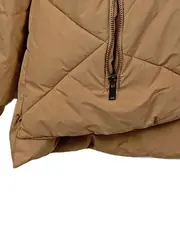 Vorschaubild 2 von Damen Steppjacke Kapuze Beige Gr. 44 Langarm Casual Alltag Polyester