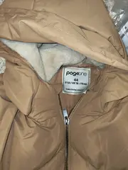 Vorschaubild 4 von Damen Steppjacke Kapuze Beige Gr. 44 Langarm Casual Alltag Polyester