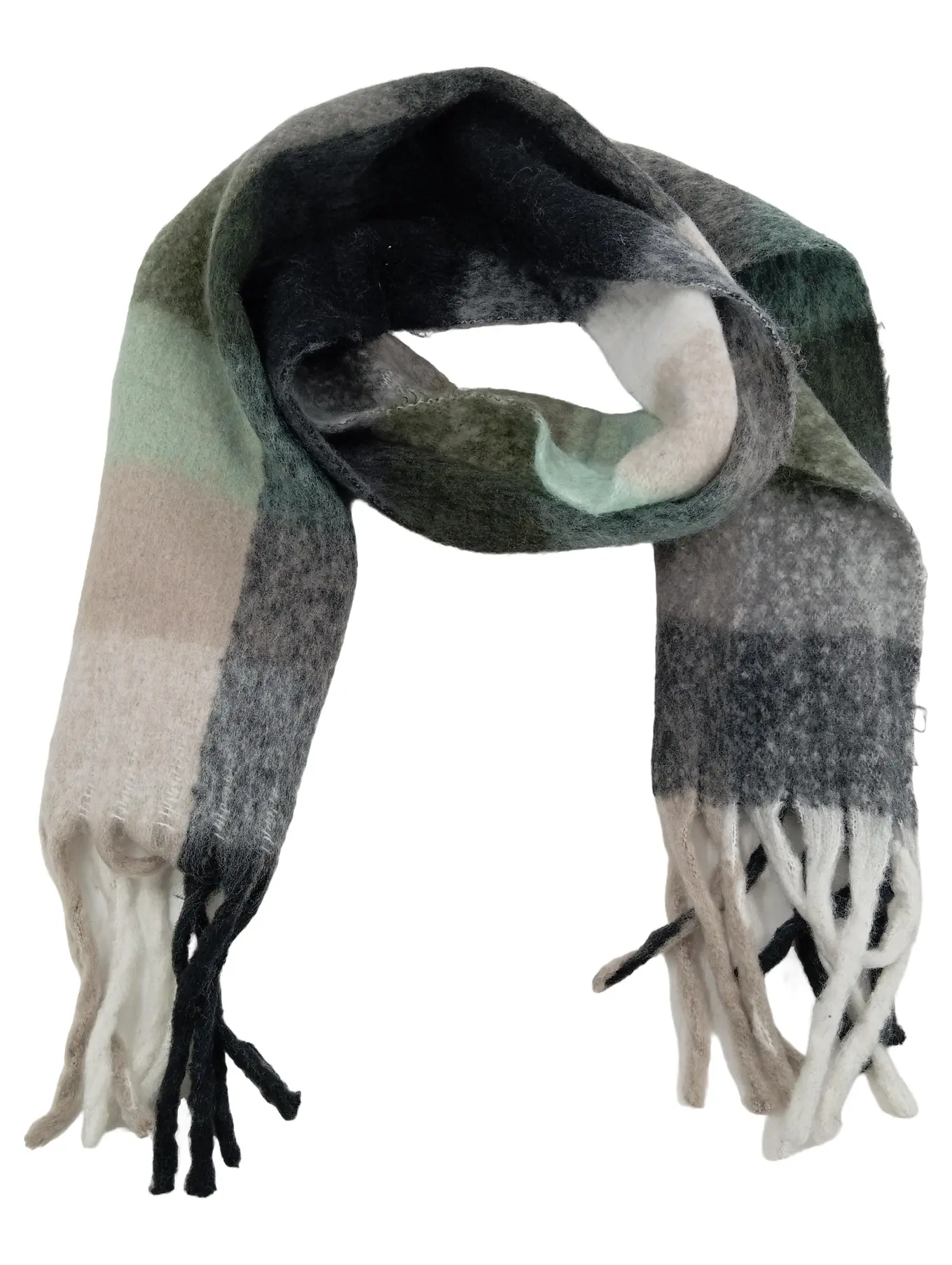 UNMADE COPENHAGEN Damen Schal Kariert Mehrfarbig Polyacryl Casual 220x36cm