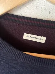 Vorschaubild 4 von Herren Pullover Basic Blau Meliert Baumwolle Gr. L