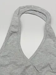 Vorschaubild 3 von Mädchen Neckholder Top Gr. 110 Grau Meliert Ärmellos Baumwolle Freizeit
