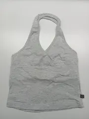 Vorschaubild 2 von Mädchen Neckholder Top Gr. 110 Grau Meliert Ärmellos Baumwolle Freizeit