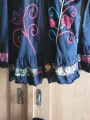 Vorschaubild 5 von Damen Sweatjacke Kapuzenjacke S Schwarz Stickerei Blumen Ethno