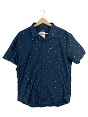 Vorschaubild 1 von Herren Kurzarm Hemd Slim Fit Palmenmuster Blau Gr. L