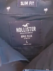 Vorschaubild 3 von Herren Kurzarm Hemd Slim Fit Palmenmuster Blau Gr. L