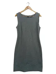 Vorschaubild 1 von Damen Businesskleid Gr. 40/L Grau Klassisch Elegant Fischgrätenmuster