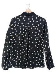 Vorschaubild 2 von Damen Bluse 34/XS Schwarz Punkte Klassisch Modisch Langarm
