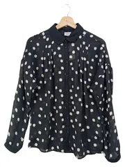 Vorschaubild 1 von Damen Bluse 34/XS Schwarz Punkte Klassisch Modisch Langarm