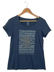 Vorschaubild 1 von EDC Damen T-Shirt Stern Motiv Blau Gr. 34/XS Baumwolle Casual