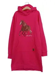 Vorschaubild 1 von Mädchen Kapuzenpullover Pink Gr. 152 mit Pferde-Pailletten-Print