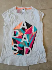 Vorschaubild 3 von Mädchen T-Shirt Gr. 128 Weiß mit buntem Grafik-Print Casual