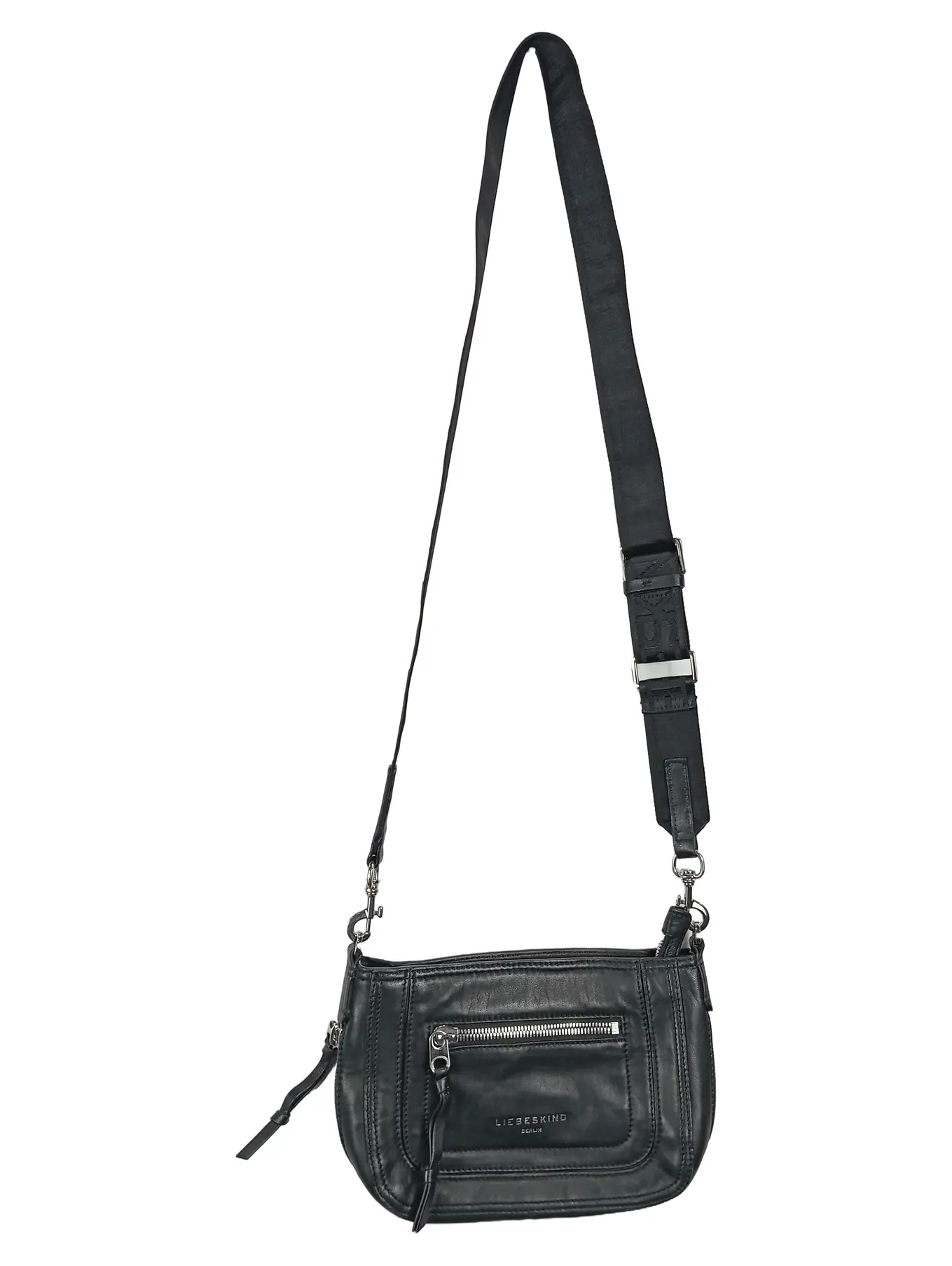 LIEBESKIND BERLIN Umhängetasche Damen Schwarz Leder Casual 28x18cm
