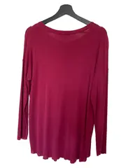 Vorschaubild 2 von Damen Langarmshirt Rot Gr. 38/M Lyocell Asymmetrisch