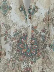 Vorschaubild 3 von CANDA Premium Damen Tunika Bluse Ethno Boho Gr. 48 Mehrfarbig Strass