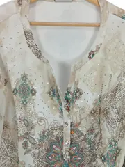 Vorschaubild 2 von CANDA Premium Damen Tunika Bluse Ethno Boho Gr. 48 Mehrfarbig Strass