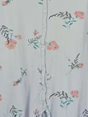 Vorschaubild 3 von Damen Schlafanzug Pyjama Blumenmuster Gr. 40/L Baumwolle